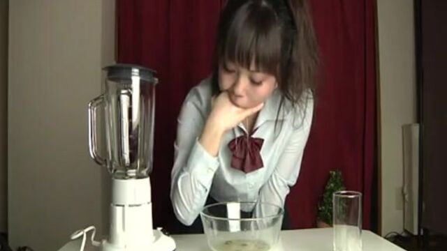 Japanese Girl Drinks Vomit Milkshake vomit porn puke porn